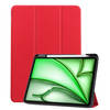 Basey Apple iPad Air 6 13 (2024) Hoesje Kunstleer Hoes Case Cover -Rood