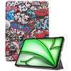 Basey Apple iPad Air 6 11 (2024) Hoesje Kunstleer Hoes Case Cover -Graffity