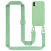 Cadorabo Mobiele telefoon ketting geschikt voor Apple iPhone X / XS Hoesje in LIQUID LICHT GROEN - Silicone beschermhoes