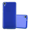 Cadorabo Hoesje geschikt voor HTC Desire 820 in BLAUW - Beschermhoes TPU silicone Case Cover Brushed