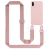 Cadorabo Mobiele telefoon ketting geschikt voor Apple iPhone X / XS Hoesje in LIQUID ROZE - Silicone beschermhoes