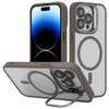 Cadorabo Hoesje geschikt voor Apple iPhone 14 PRO MAX Case in Grijs geschikt voor MagSafe met cameralensbescherming