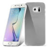 Cadorabo Hoesje geschikt voor Samsung Galaxy S6 EDGE in ZILVER - Beschermhoes TPU silicone Case Cover Brushed