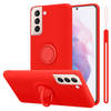 Cadorabo Hoesje geschikt voor Samsung Galaxy S22 PLUS in LIQUID ROOD - Beschermhoes van TPU silicone Case Cover met ring