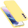 Cadorabo Hoesje geschikt voor Samsung Galaxy S21 PLUS Case in LIQUID GEEL - Beschermhoes TPU silicone Cover