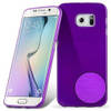 Cadorabo Hoesje geschikt voor Samsung Galaxy S6 EDGE in PAARS - Beschermhoes TPU silicone Case Cover Brushed