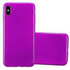 Cadorabo Hoesje geschikt voor Apple iPhone XS MAX in PAARS - Beschermhoes TPU silicone Case Cover Brushed