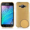 Cadorabo Hoesje geschikt voor Samsung Galaxy J1 2015 in GOUD - Beschermhoes TPU silicone Case Cover Brushed