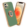 Cadorabo Hoesje geschikt voor Apple iPhone 11 in Glossy Licht Groen - Goud - Beschermhoes Camerabescherming magnetische