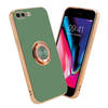 Cadorabo Hoesje geschikt voor Apple iPhone 7 PLUS / 7S PLUS / 8 PLUS in Glossy Licht Groen - Goud - Beschermhoes