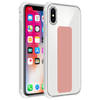 Cadorabo Hoesje geschikt voor Apple iPhone X / XS Cover in ROZE - Beschermhoes TPU silicone Case met houder