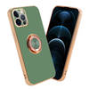 Cadorabo Hoesje geschikt voor Apple iPhone 12 PRO MAX in Glossy Licht Groen - Goud - Beschermhoes Camerabescherming