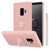 Cadorabo Hoesje geschikt voor Samsung Galaxy S9 in LIQUID ROZE - Beschermhoes van TPU silicone Case Cover met ring