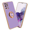 Cadorabo Hoesje geschikt voor Samsung Galaxy S20 PLUS in Glossy Licht Paars - Goud - Beschermhoes Camerabescherming