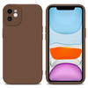 Cadorabo Hoesje geschikt voor Apple iPhone 12 in FLUID BRUIN - Beschermhoes TPU silicone Cover Case