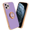 Cadorabo Hoesje geschikt voor Apple iPhone 11 PRO in Glossy Licht Paars - Goud - Beschermhoes Camerabescherming