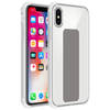 Cadorabo Hoesje geschikt voor Apple iPhone X / XS Cover in GRIJS - Beschermhoes TPU silicone Case met houder