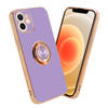 Cadorabo Hoesje geschikt voor Apple iPhone 11 in Glossy Licht Paars - Goud - Beschermhoes Camerabescherming magnetische