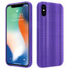 Cadorabo Hoesje geschikt voor Apple iPhone X / XS in Brushed Paars - Beschermhoes Case Cover TPU silicone