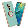 Cadorabo Hoesje geschikt voor Huawei MATE 20 in Glossy Turquoise - Goud - Beschermhoes Camerabescherming magnetische