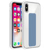 Cadorabo Hoesje geschikt voor Apple iPhone X / XS Cover in LICHTBLAUW - Beschermhoes TPU silicone Case met houder