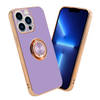 Cadorabo Hoesje geschikt voor Apple iPhone 13 PRO MAX in Glossy Licht Paars - Goud - Beschermhoes Camerabescherming