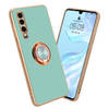 Cadorabo Hoesje geschikt voor Huawei P30 in Glossy Turquoise - Goud - Beschermhoes Camerabescherming magnetische