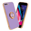 Cadorabo Hoesje geschikt voor Apple iPhone 7 PLUS / 7S PLUS / 8 PLUS in Glossy Licht Paars - Goud - Beschermhoes