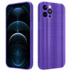 Cadorabo Hoesje geschikt voor Apple iPhone 12 PRO MAX in Brushed Paars - Beschermhoes Case Cover TPU silicone