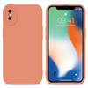 Cadorabo Hoesje geschikt voor Apple iPhone XS MAX in FLUID LICHT ORANJE - Beschermhoes TPU silicone Cover Case