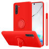 Cadorabo Hoesje geschikt voor Samsung Galaxy NOTE 10 in LIQUID ROOD - Beschermhoes van TPU silicone Case Cover met ring