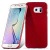 Cadorabo Hoesje geschikt voor Samsung Galaxy S6 EDGE in ROOD - Beschermhoes TPU silicone Case Cover Brushed