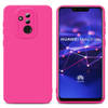 Cadorabo Hoesje geschikt voor Huawei MATE 20 LITE in FLUID HOTPINK - Beschermhoes TPU silicone Cover Case