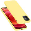 Cadorabo Hoesje geschikt voor Apple iPhone 12 MINI Case in LIQUID GEEL - Beschermhoes TPU silicone Cover