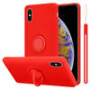 Cadorabo Hoesje geschikt voor Apple iPhone XS MAX in LIQUID ROOD - Beschermhoes van TPU silicone Case Cover met ring