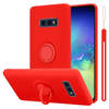 Cadorabo Hoesje geschikt voor Samsung Galaxy S10e in LIQUID ROOD - Beschermhoes van TPU silicone Case Cover met ring