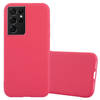 Cadorabo Hoesje geschikt voor Samsung Galaxy S21 ULTRA in CANDY ROOD - Beschermhoes TPU silicone Case Cover