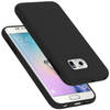 Cadorabo Hoesje geschikt voor Samsung Galaxy S6 EDGE Case in LIQUID ZWART - Beschermhoes TPU silicone Cover