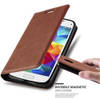 Cadorabo Hoesje geschikt voor Samsung Galaxy S5 MINI / S5 MINI DUOS in CAPPUCCINO BRUIN - Beschermhoes Case magnetische