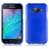 Cadorabo Hoesje geschikt voor Samsung Galaxy J1 2015 in BLAUW - Beschermhoes TPU silicone Case Cover Brushed