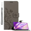 Cadorabo Hoesje geschikt voor Samsung Galaxy S21 ULTRA in BLOEMEN GRIJS - Beschermhoes Case Cover Bloemen magnetische