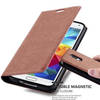 Cadorabo Hoesje geschikt voor Samsung Galaxy S5 / S5 NEO in CAPPUCCINO BRUIN - Beschermhoes Case magnetische sluiting