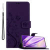 Cadorabo Hoesje geschikt voor Samsung Galaxy S20 in BLOEMEN DONKER PAARS - Beschermhoes Case Cover Bloemen magnetische