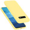 Cadorabo Hoesje geschikt voor Samsung Galaxy S10 PLUS Case in LIQUID GEEL - Beschermhoes TPU silicone Cover