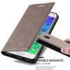 Cadorabo Hoesje geschikt voor Samsung Galaxy ALPHA in KOFFIE BRUIN - Beschermhoes Case magnetische sluiting Cover
