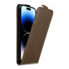 Cadorabo Hoesje geschikt voor Apple iPhone 14 PRO in KOFFIE BRUIN - Beschermhoes Flip Case Cover magnetische sluiting