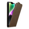 Cadorabo Hoesje geschikt voor Apple iPhone 14 PLUS in KOFFIE BRUIN - Beschermhoes Flip Case Cover magnetische sluiting