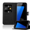 Cadorabo Hoesje geschikt voor Samsung Galaxy S7 EDGE in PHANTOM ZWART - Beschermhoes Cover magnetische sluiting Case