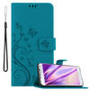 Cadorabo Hoesje geschikt voor Samsung Galaxy S4 in BLOEMEN BLAUW - Beschermhoes Case Cover Bloemen magnetische sluiting