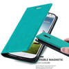 Cadorabo Hoesje geschikt voor Samsung Galaxy S4 in BENZINE TURKOOIS - Beschermhoes Case magnetische sluiting Cover